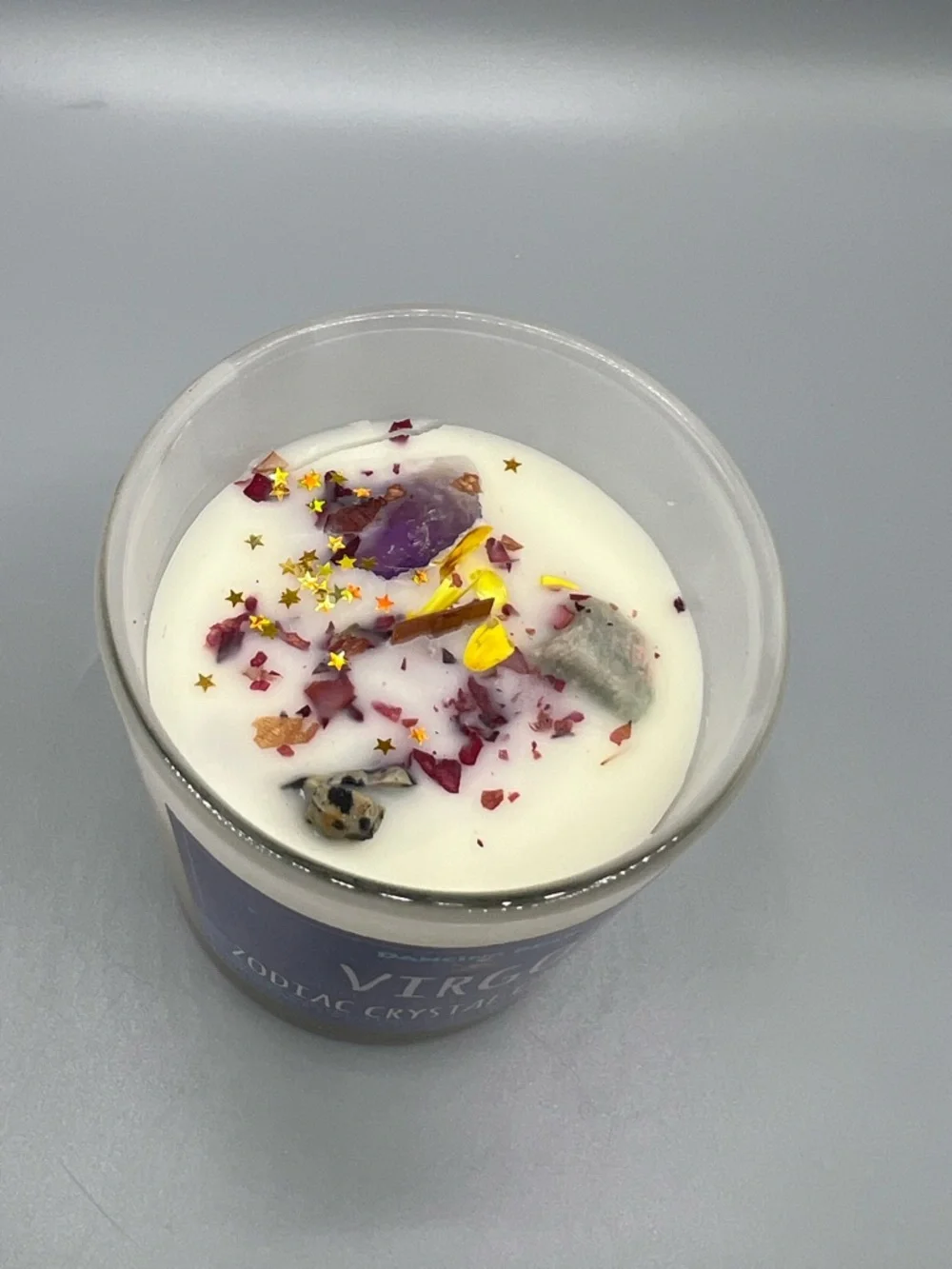 Dancing Bear Virgo Zodiac Crystal Soy Wax Candle 8oz